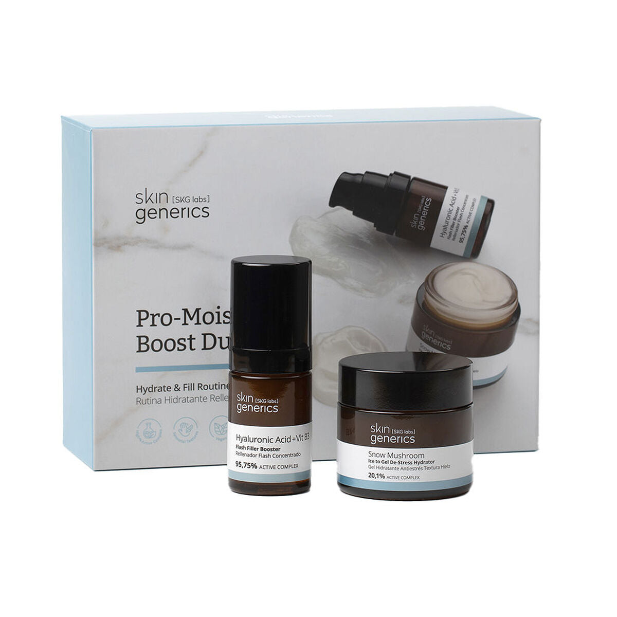 Kosmetisk sæt Skin Generics SNOW MUSHROOM 2 stk produktemballage