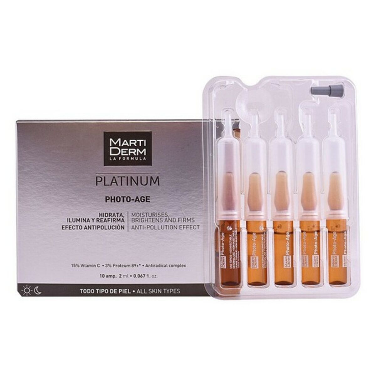 Ampuller Platinum Photo Age Martiderm (2 ml) til kvinder produktemballage