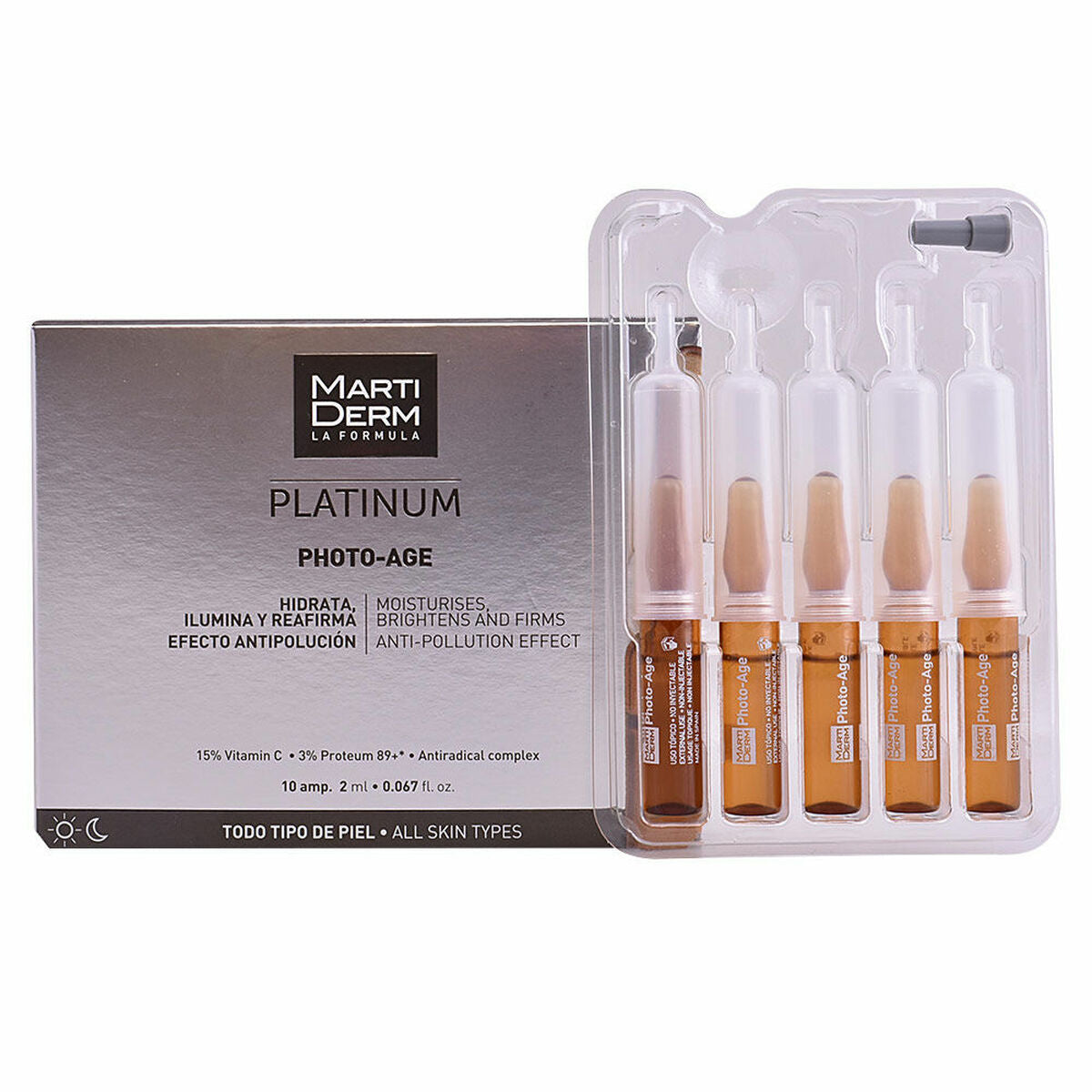 Ampuller Martiderm Platinum Age 2 ml Antioxidant produktemballage