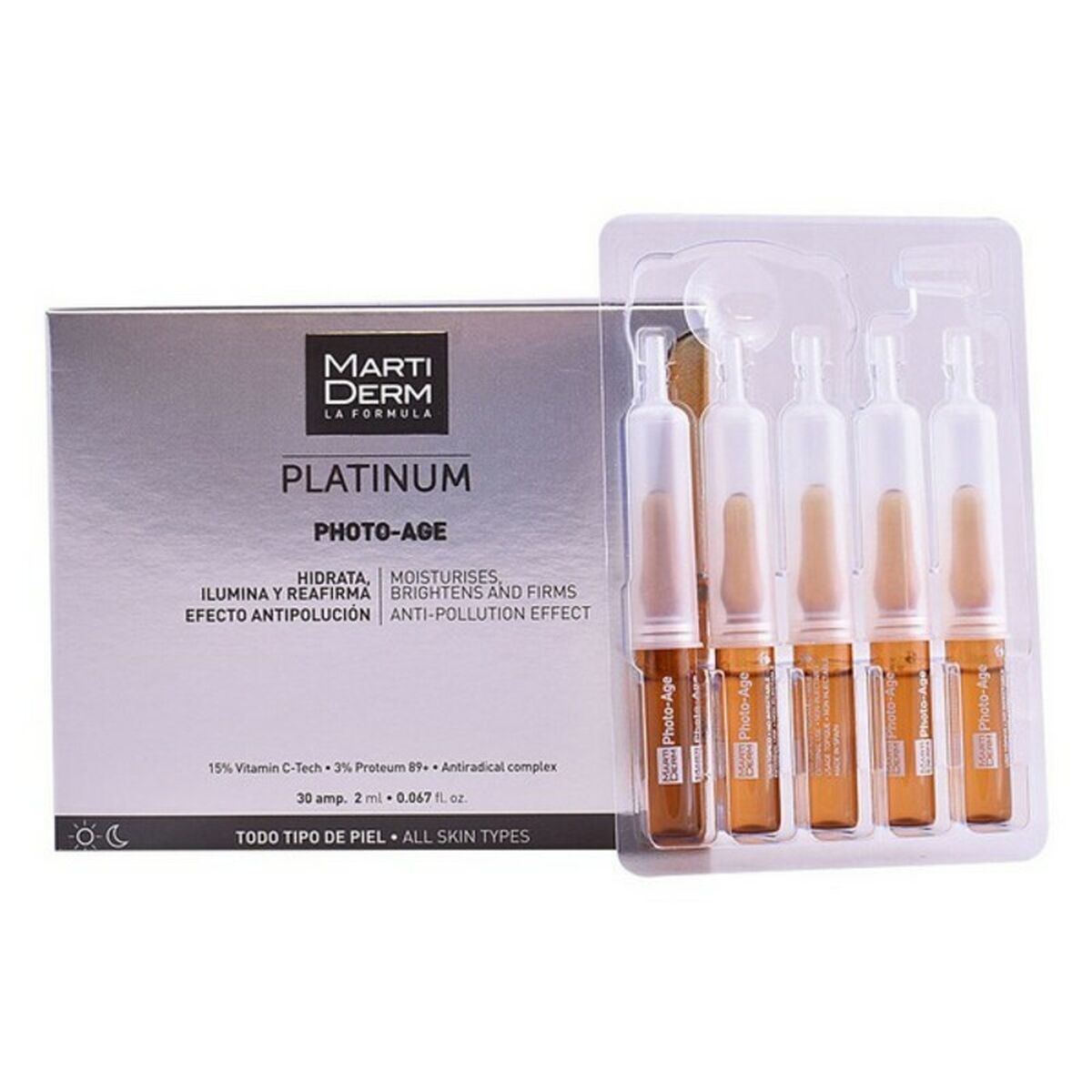 Ampuller Platinum Photo Age Martiderm (2 ml) til kvinder produktemballage