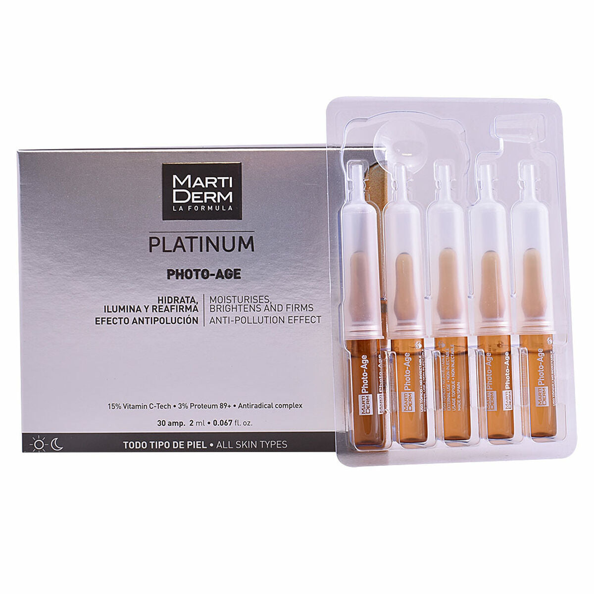 Ampuller Platinum Photo Age Martiderm (2 ml) til kvinder produktemballage