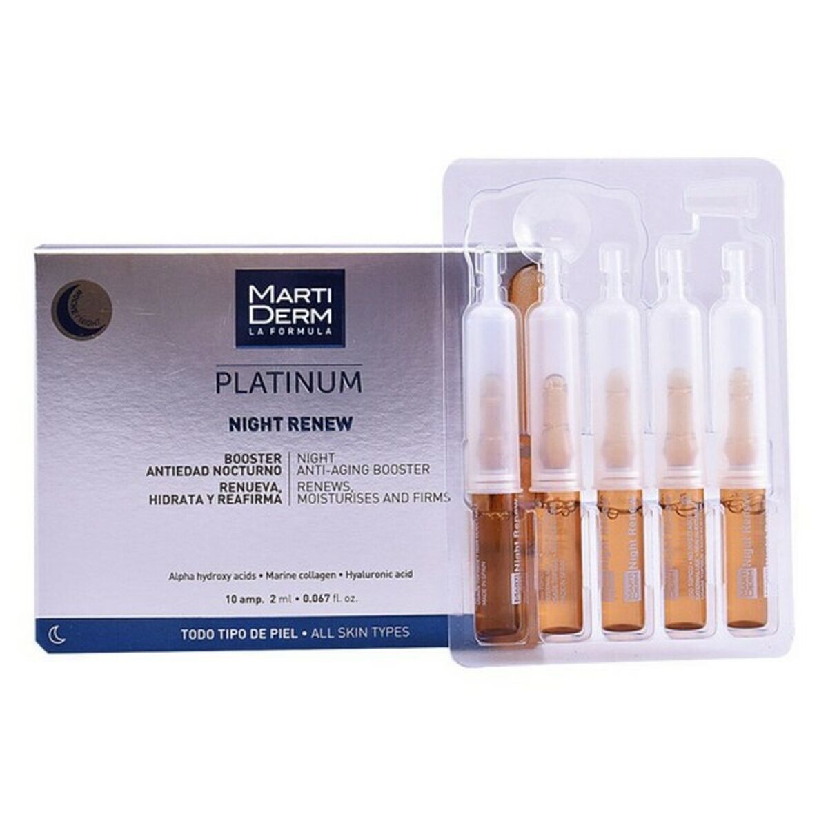 Ampuller Martiderm Platinum Night Renew produktemballage