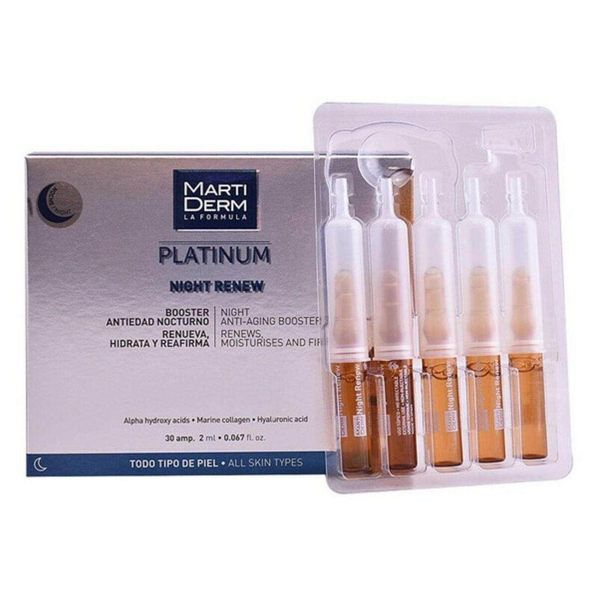 Ampuller Martiderm Platinum Night Renew produktemballage