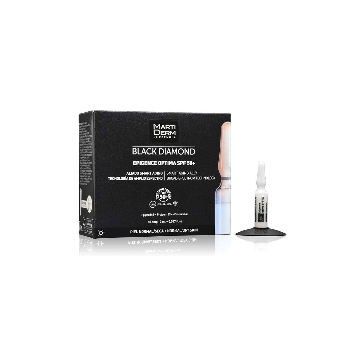 Dagcreme Martiderm BLACK DIAMOND Spf 50 2 ml hudplejeemballage