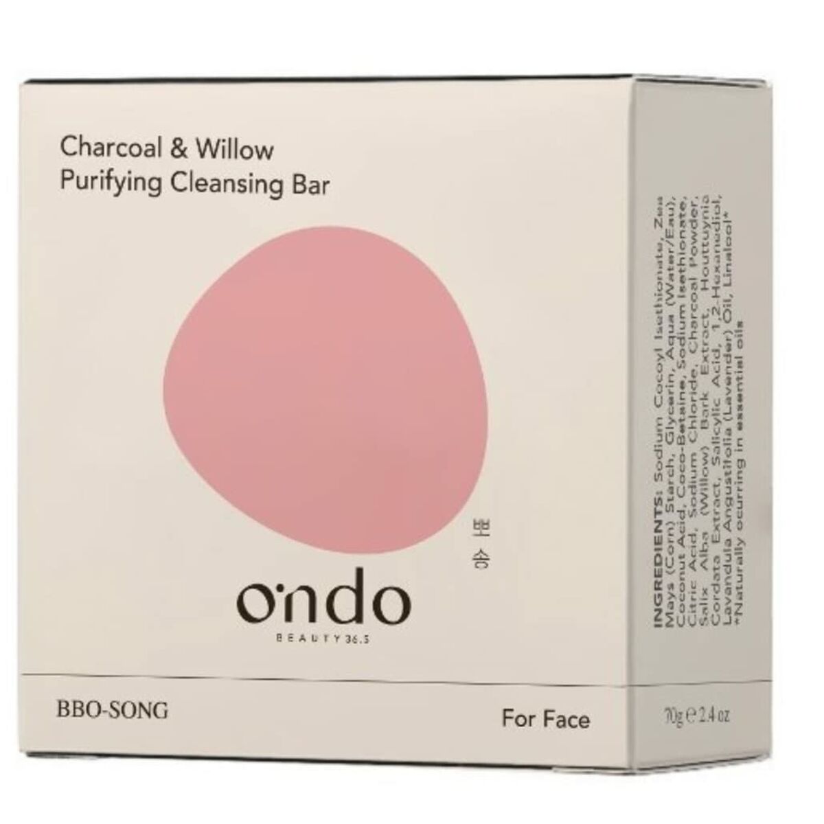 Facial Cleansing Gel Ondo Beauty 36.5 CHARCOAL & WILLOW til kvinder hudplejeemballage