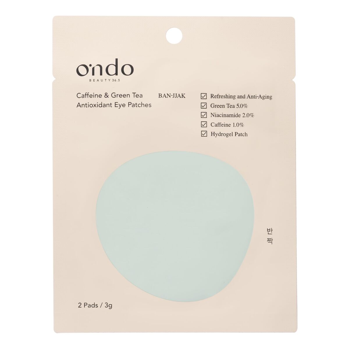 Eye Contour Ondo Beauty 36.5 KAFFEIN & GRØN TE til kvinder produktemballage