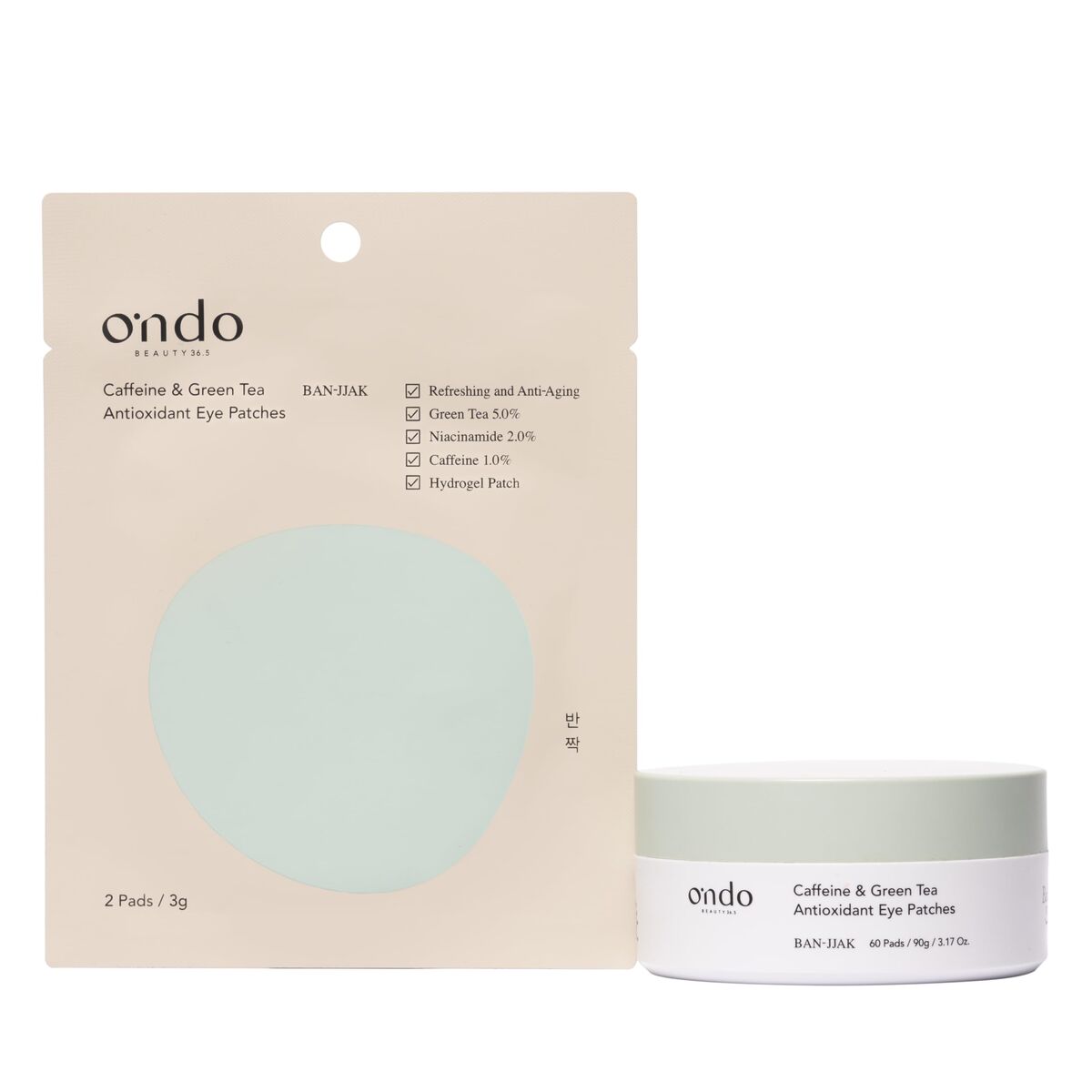 Eye Contour Ondo Beauty 36.5 KAFFEIN & GRØN TE til kvinder produktemballage