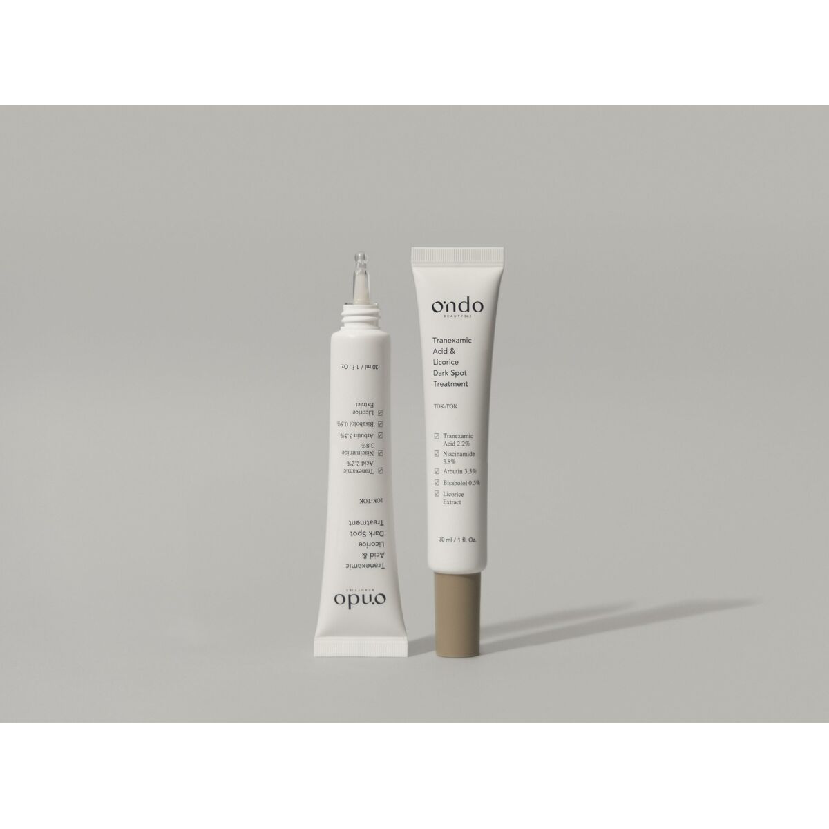 Anti-Brown Spot Care Ondo Beauty 36.5 TRANEXAMIC ACID & LICORICE Dark 30 ml produktemballage