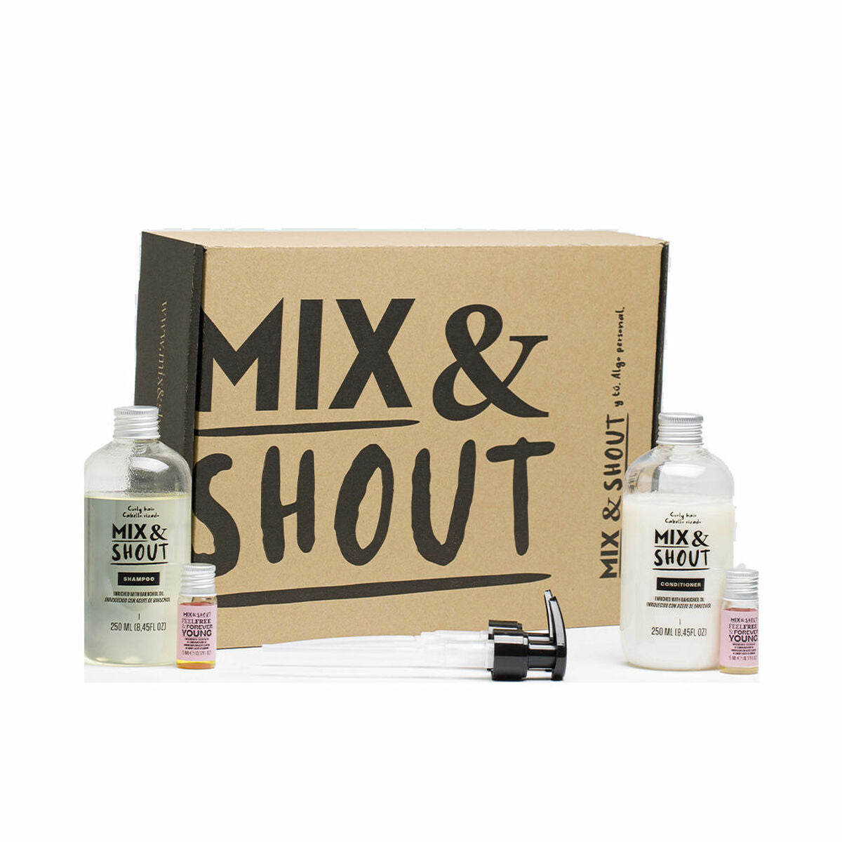 Shampoo Mix & Shout Rutina Rizado Fortalecedor Lote Krøllet hår 4 stykker shampooflaske