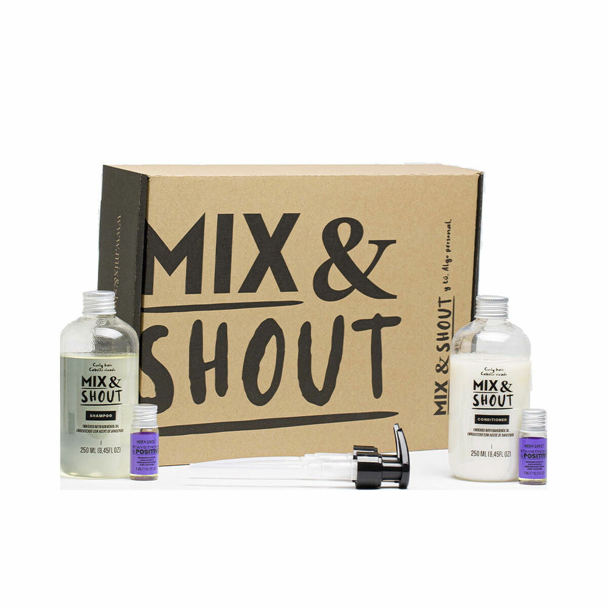 Shampoo Mix & Shout Rutina Rizado Protector Lote Krøllet hår 4 stykker shampooflaske