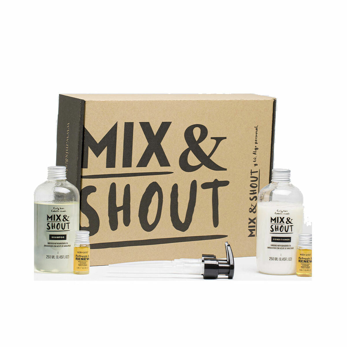 Shampoo Mix & Shout Rutina Rizado Reparador Lote Krøllet hår 4 stykker shampooflaske