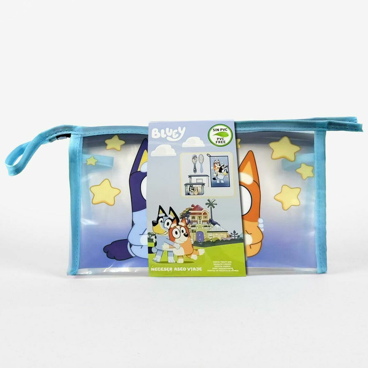 Toilettaske med tilbehør Bluey Blue 23 x 15 x 8 cm 3 Stk produktemballage