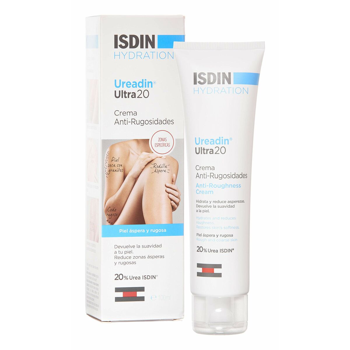 Fugtgivende kropscreme Isdin Ureadin Ultra20 100 ml Hudplejeemballage mod ruhed