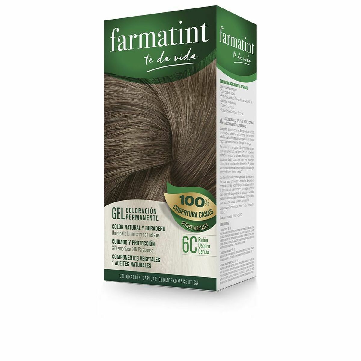 Permanent Dye Farmatint 6c-Rubio Oscuro Ceniza Nº 6c-Rubio Oscuro Ceniza Gel (5 enheder) hudplejeemballage