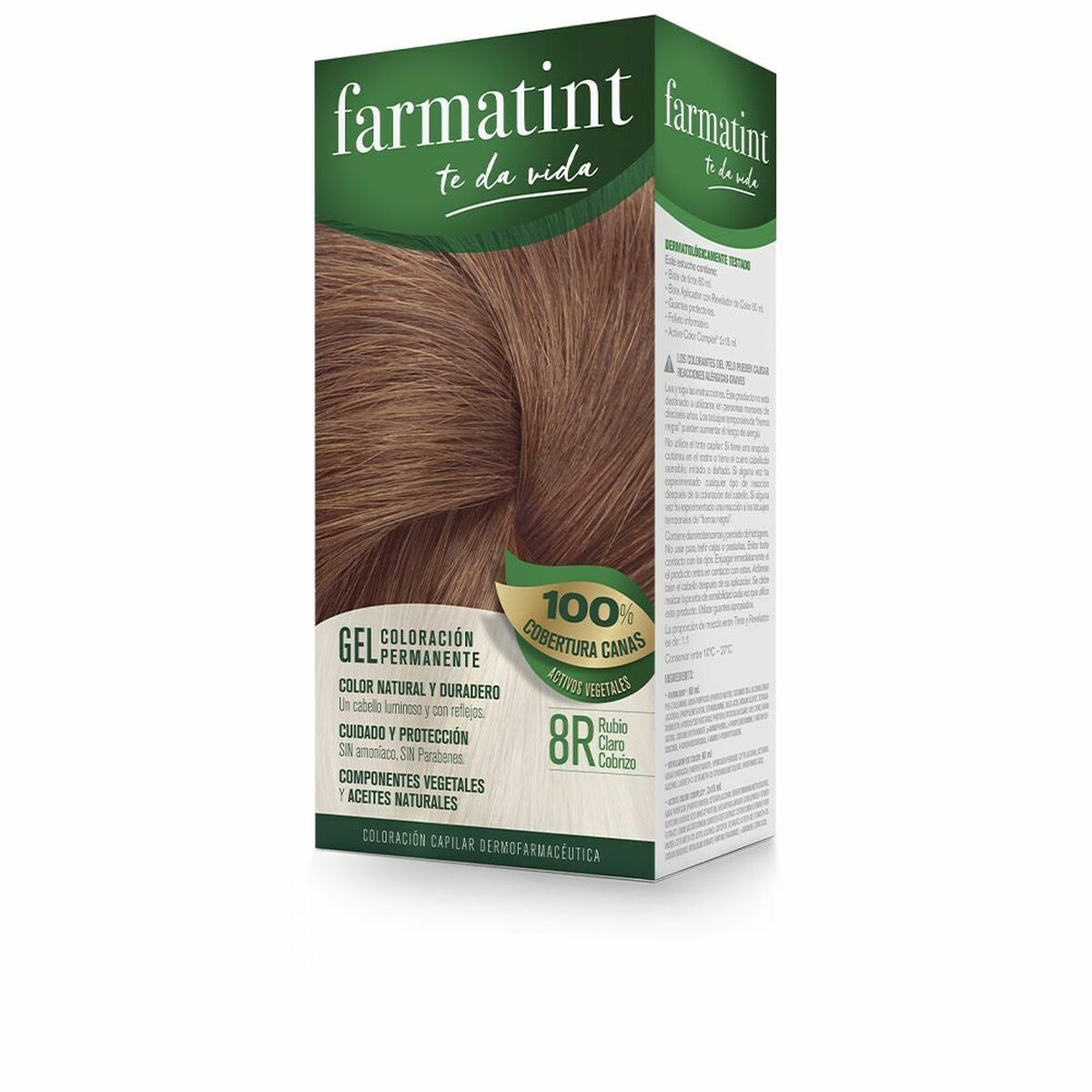 Permanent Dye Farmatint 8r-Rubio Claro Cobrizo Nº 8r-Rubio Claro Cobrizo Gel (5 enheder) hudplejeemballage