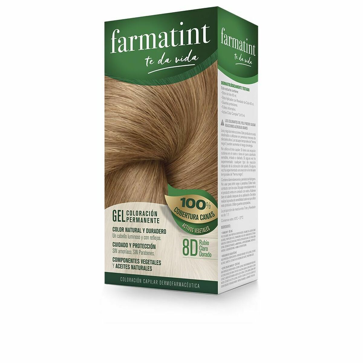Permanent Dye Farmatint Gel 8d-Rubio Claro Dorado Nº 8d-Rubio Claro Dorado Gel (5 enheder) hudplejeemballage