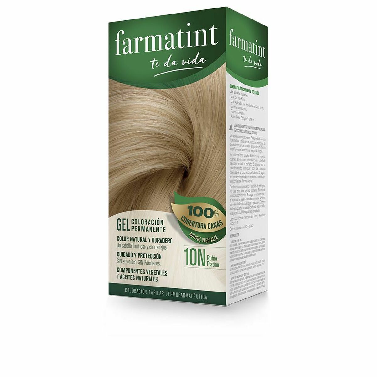 Permanent Dye Farmatint Gel 10n-Rubio Platino Nº 10n-Rubio Platino Gel (5 enheder) hudplejeemballage