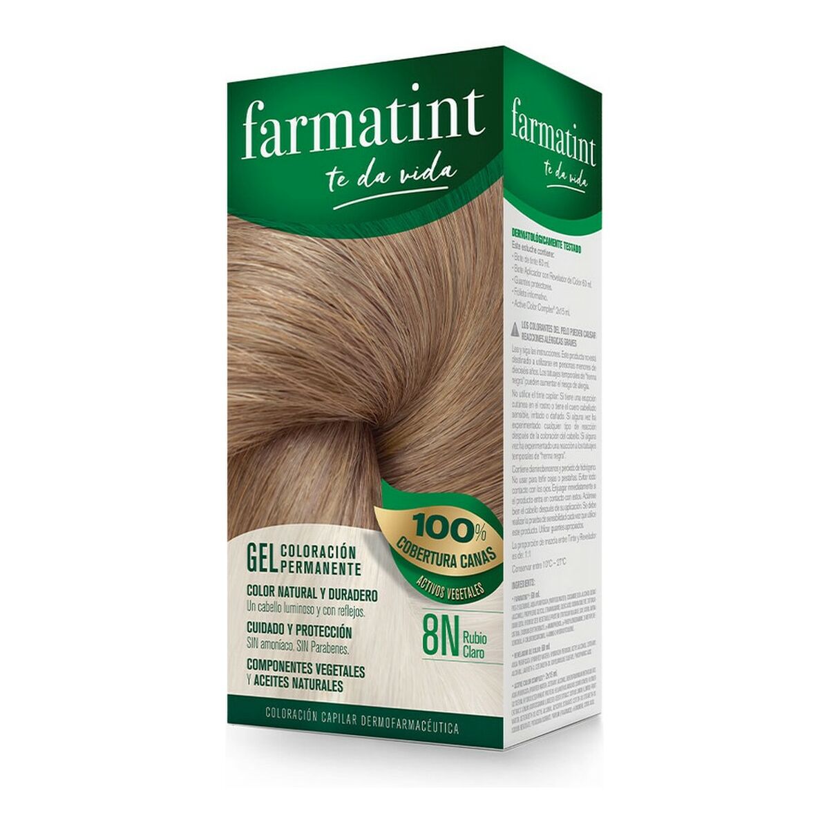Permanent Dye Farmatint Gel Nº 8n-Rubio Claro (5 enheder) hudplejeemballage