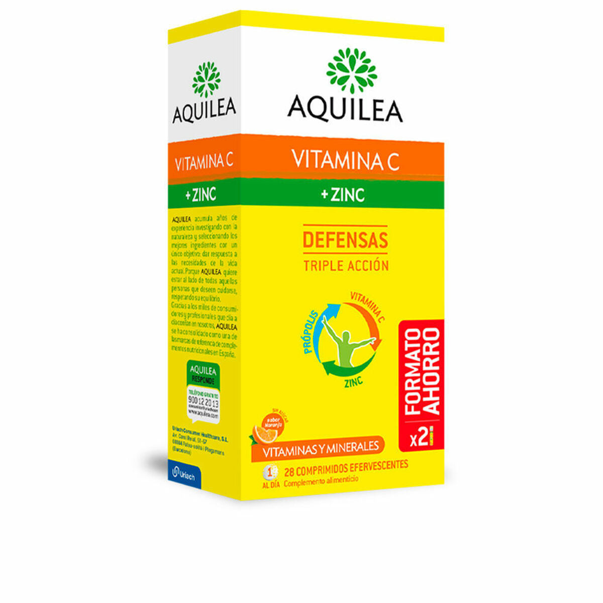 Tabletter Aquilea Vitamina C Zink (28 enheder) produktemballage