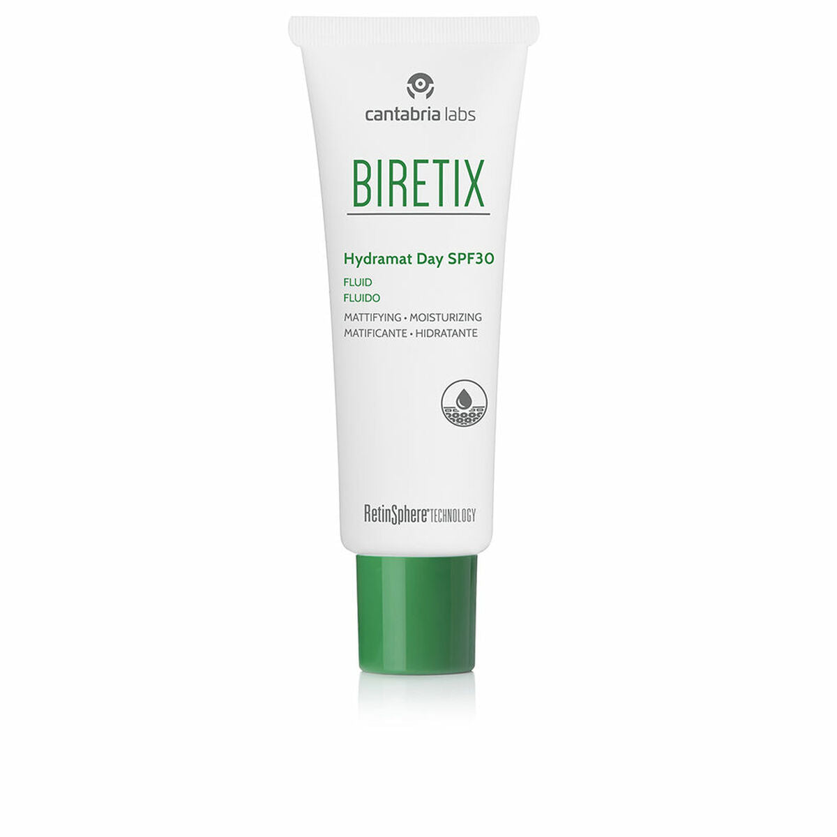 Fugtgivende ansigtscreme BIRETIX Hydramat Day Spf 30 Spf 30+ 50 ml hudplejeemballage