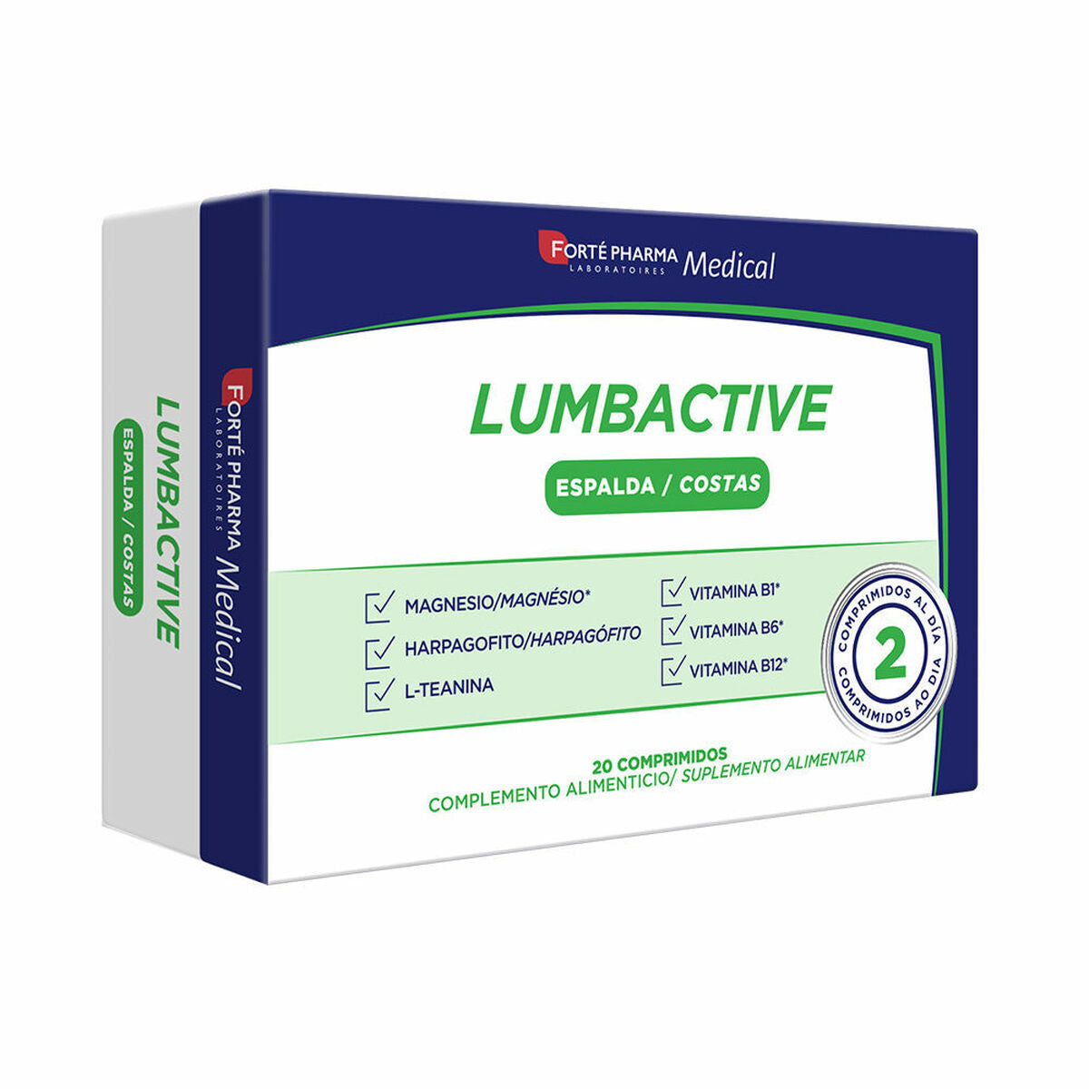 Anti-Brown Spot Care Forté Pharma Lumbactive Espalda (20 enheder) produktemballage