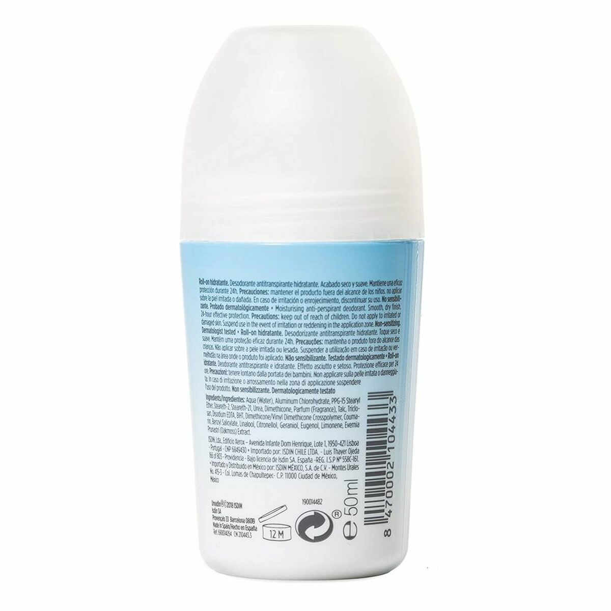 Roll-On Deodorant Isdin Ureadin 50 ml Fugtgivende produktemballage