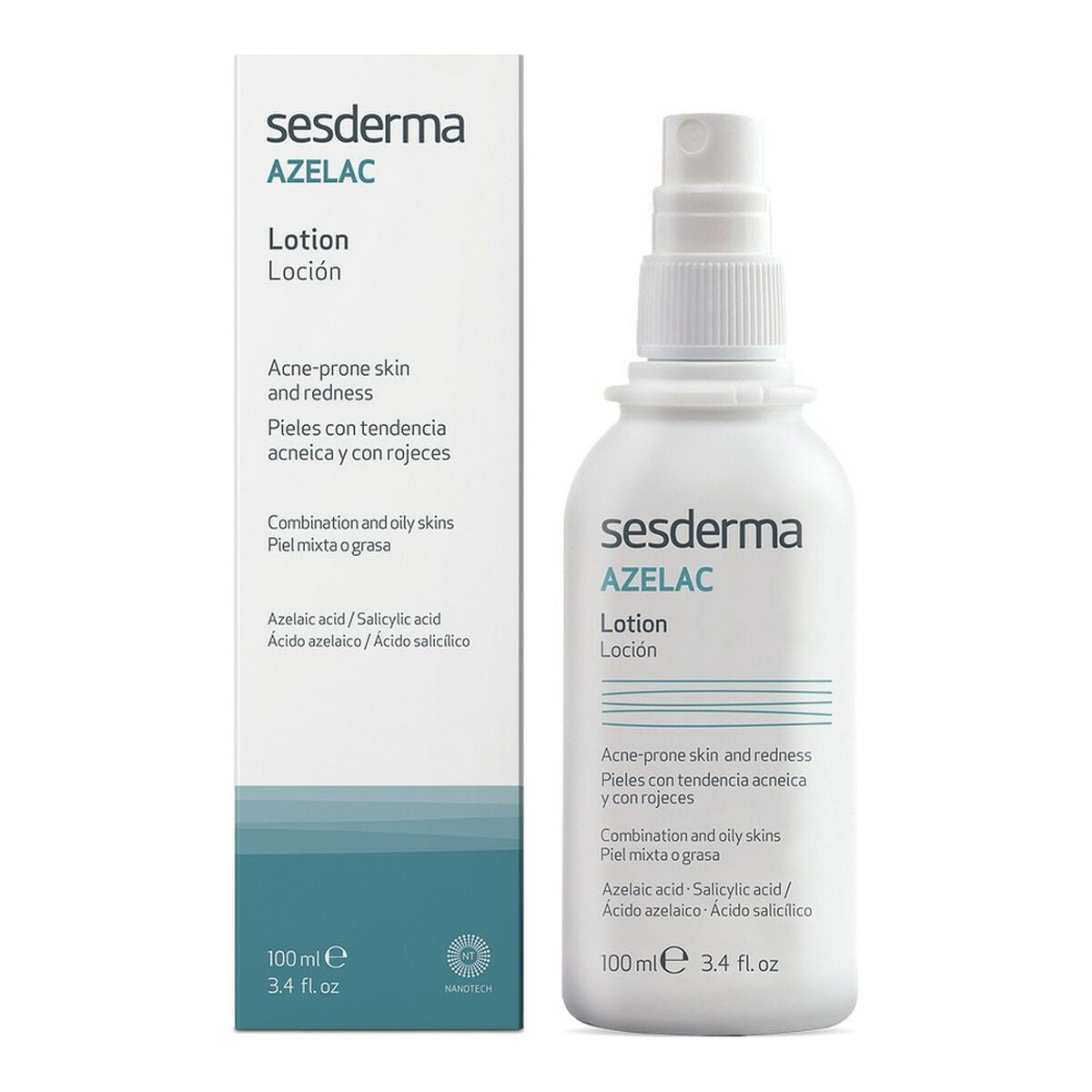 Acne Skin Care Sesderma Azelac 100 ml Facial Lotion hudplejeemballage