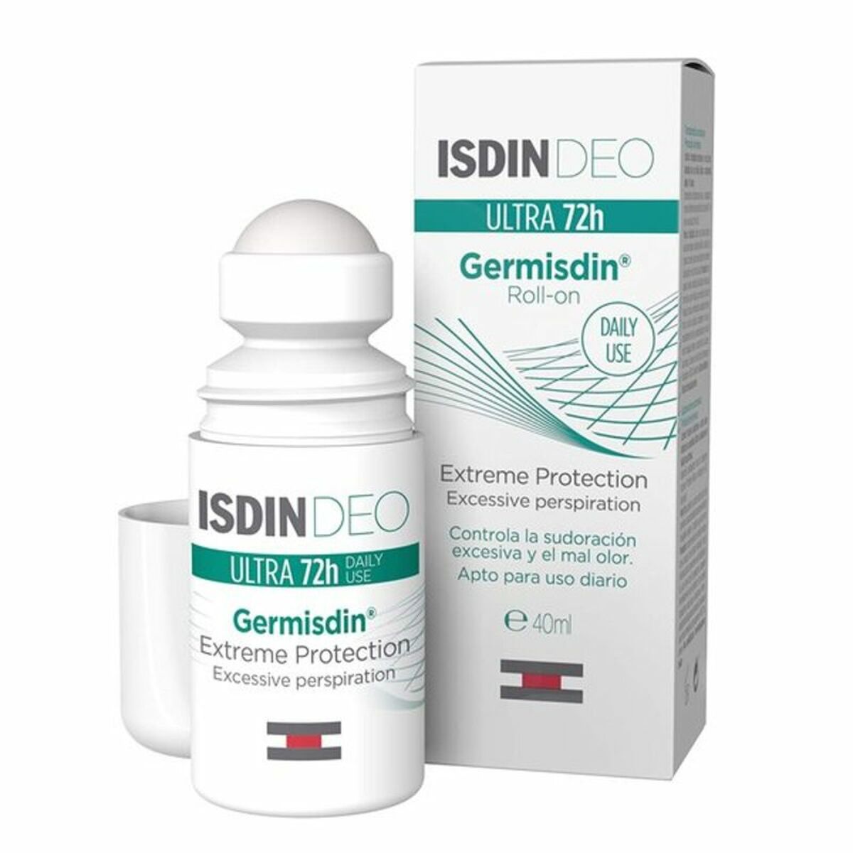 Roll-On Deodorant Isdin Germisdin Rx 40 ml 72 timer Antiperspirant produkt emballage