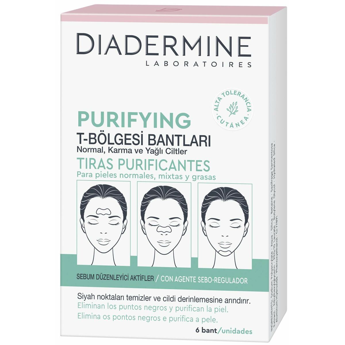 Acne Skin Care Diadermine Tiras Purificantes produktemballage