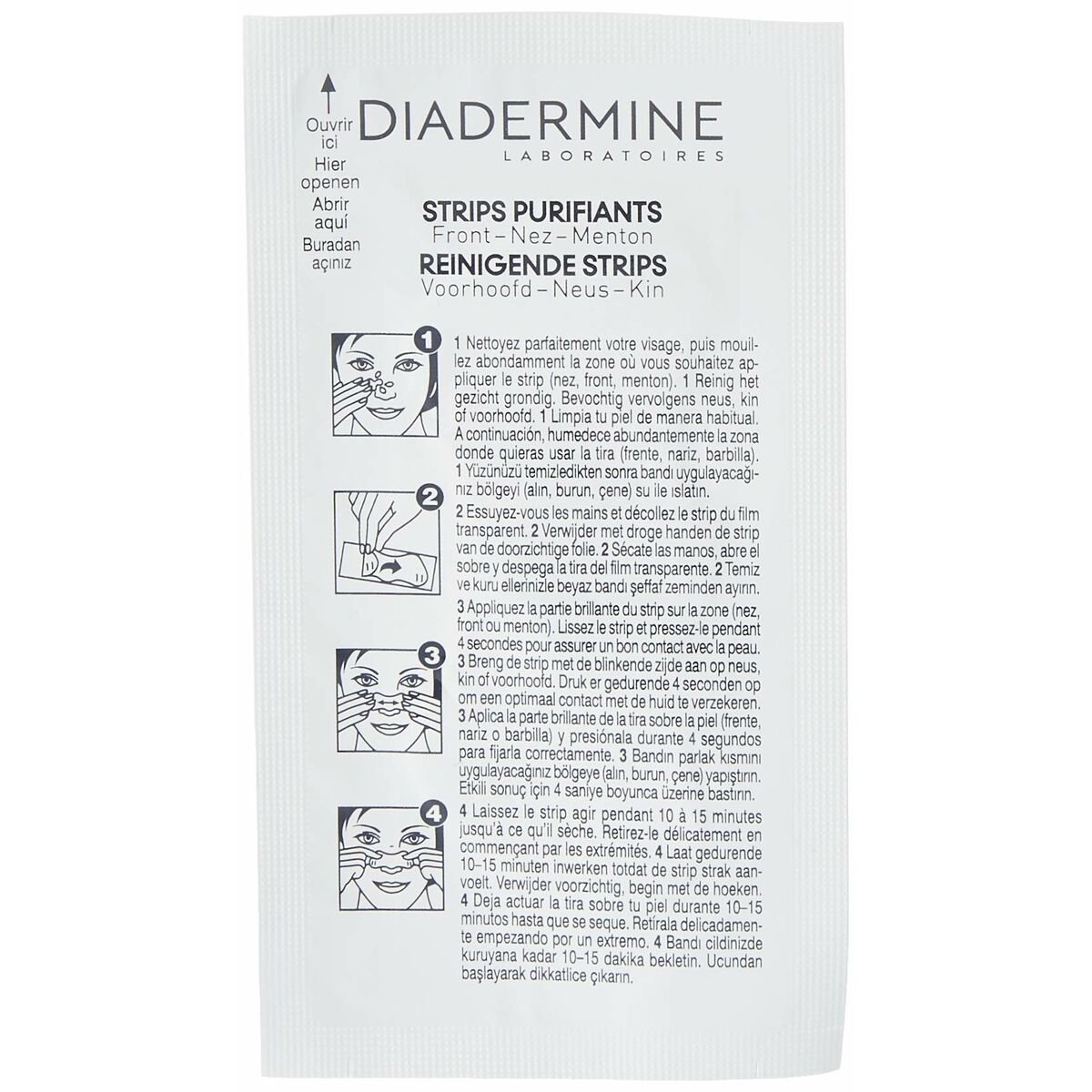 Acne Skin Care Diadermine Tiras Purificantes produktemballage