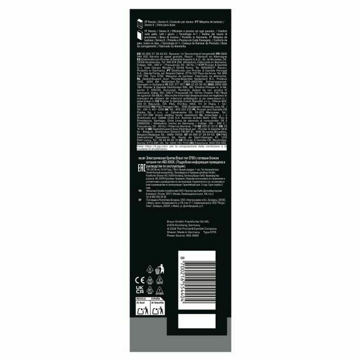 Elektrisk barbermaskine Braun Series 8 8617S produktemballage