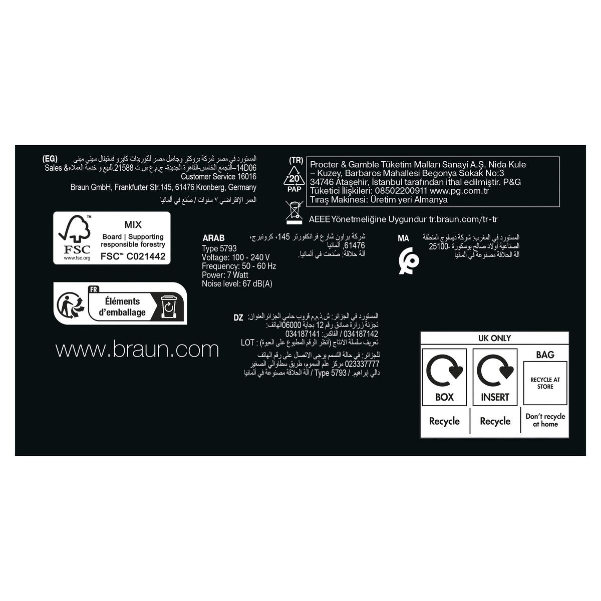 Shaver Braun produktemballage