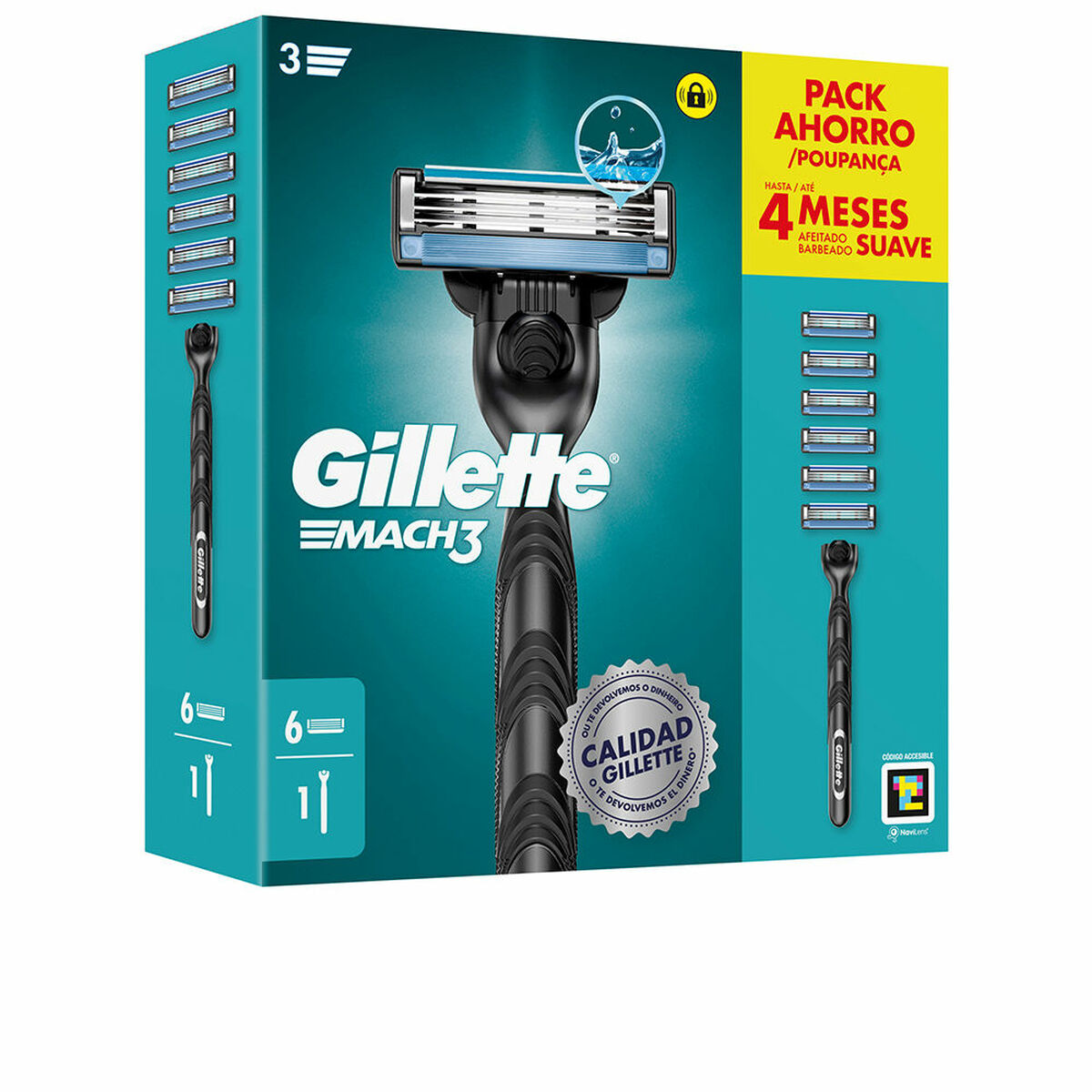 Manuel barbermaskine Gillette MACH 3 produktemballage