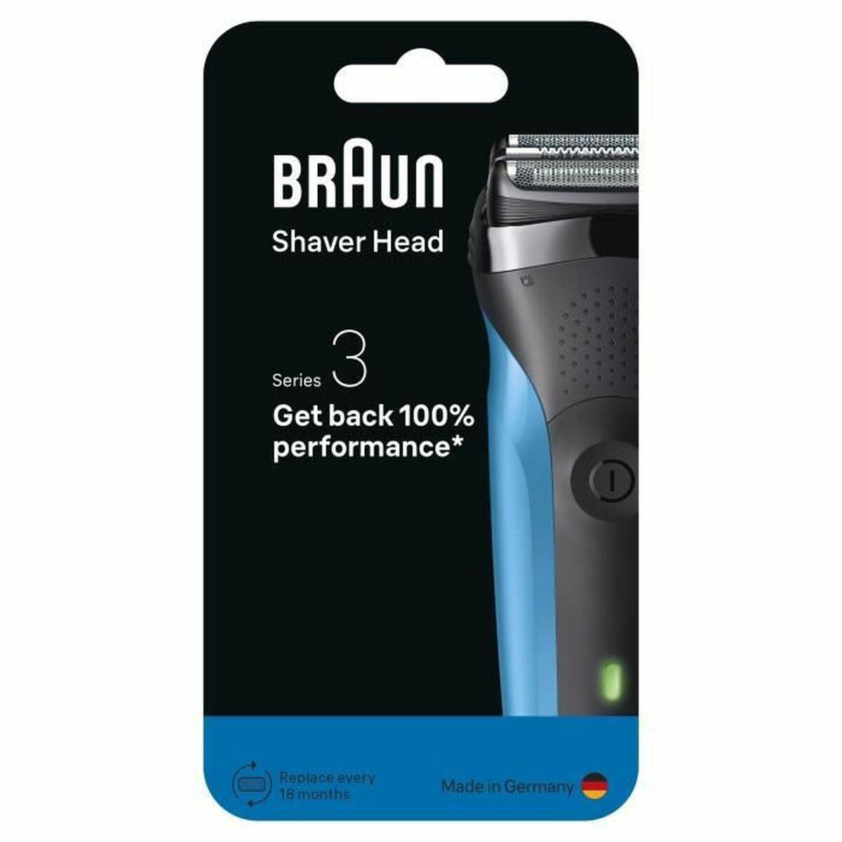 Udskiftningshoved Braun Series 3 produktemballage