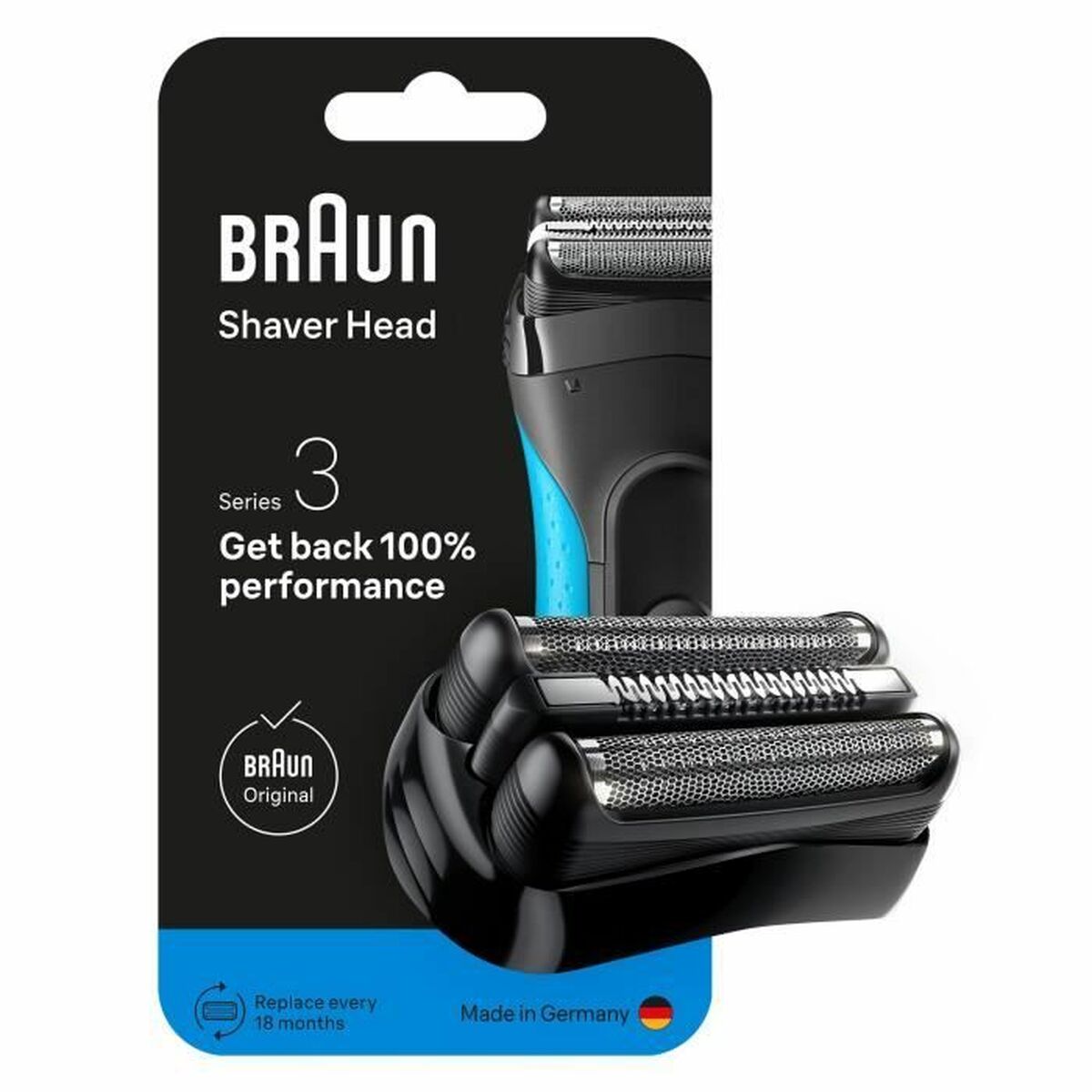 Udskiftningshoved Braun Series 3 produktemballage