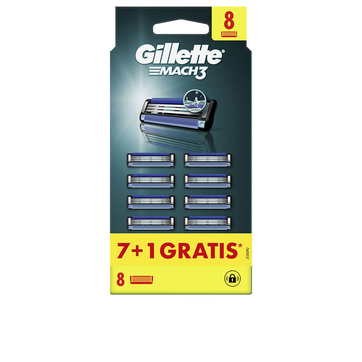 Barberblad Refill Gillette MACH 3 8 stykker til mænd produktemballage