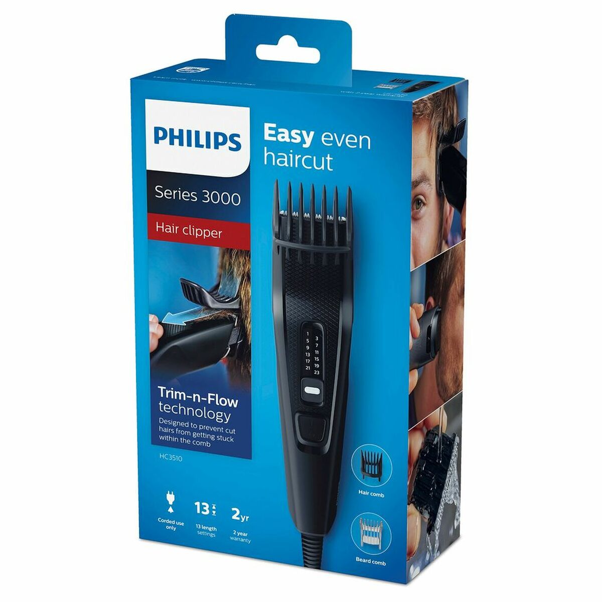 Hårklippere Philips serie 3000 produktemballage