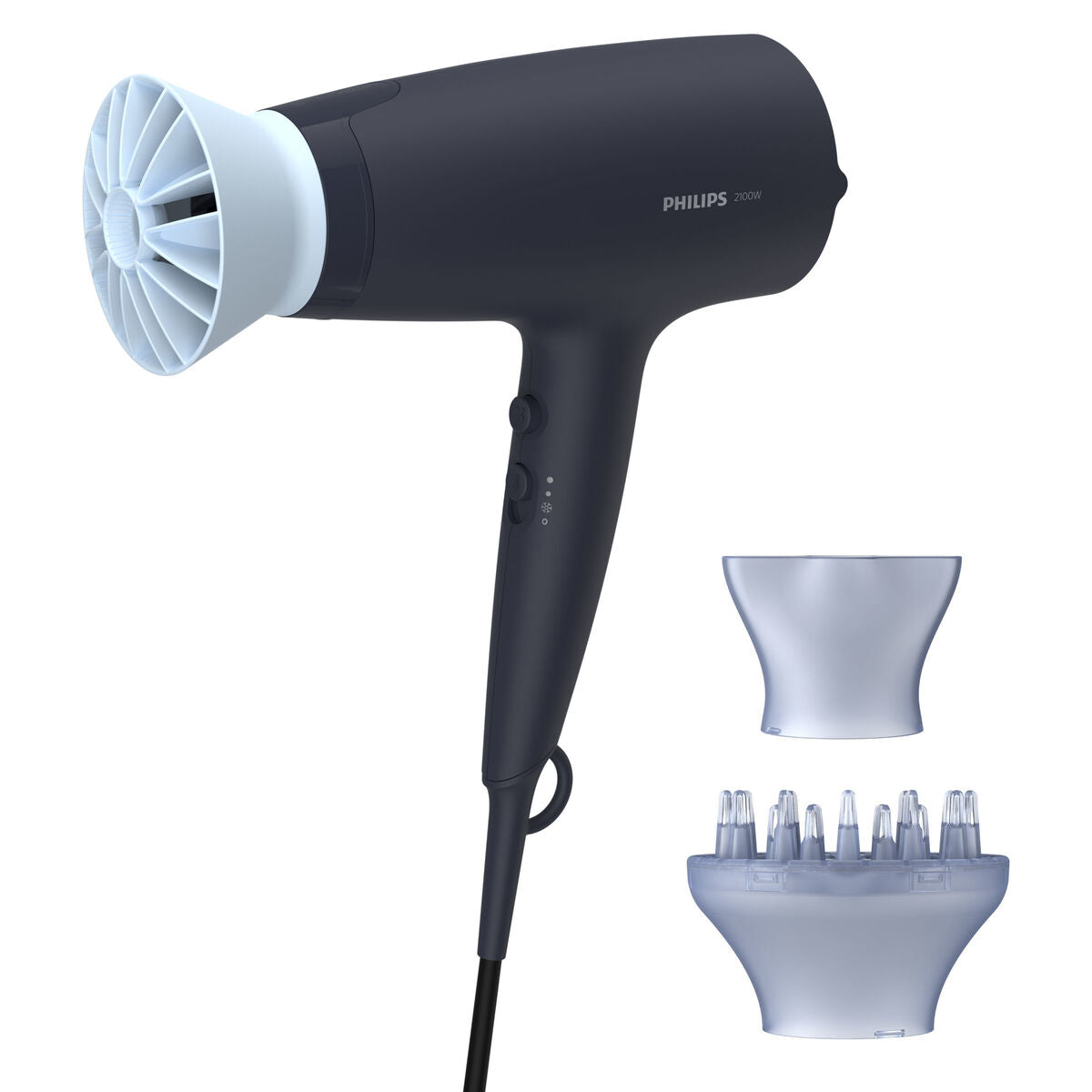 Hårtørrer Philips 3000 BHD360/20 Secador Navy Blue dybblå 2100 W produktemballage