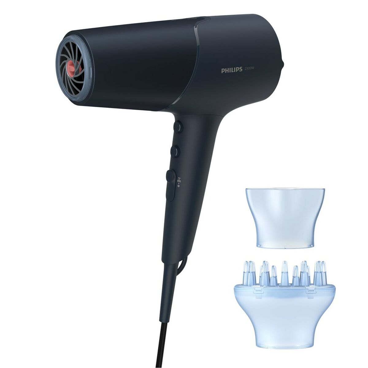 Hårtørrer Philips BHD512/00 2300 W Sort Marineblå produktemballage
