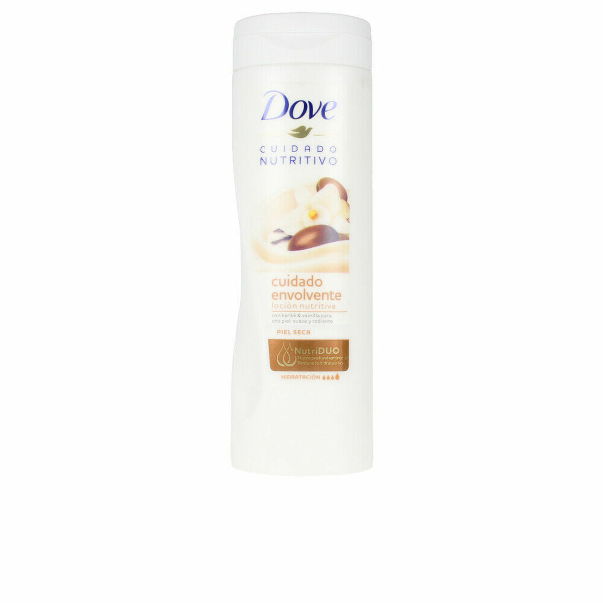 Body Lotion Dove Karité Vainilla 400 ml hudplejeemballage