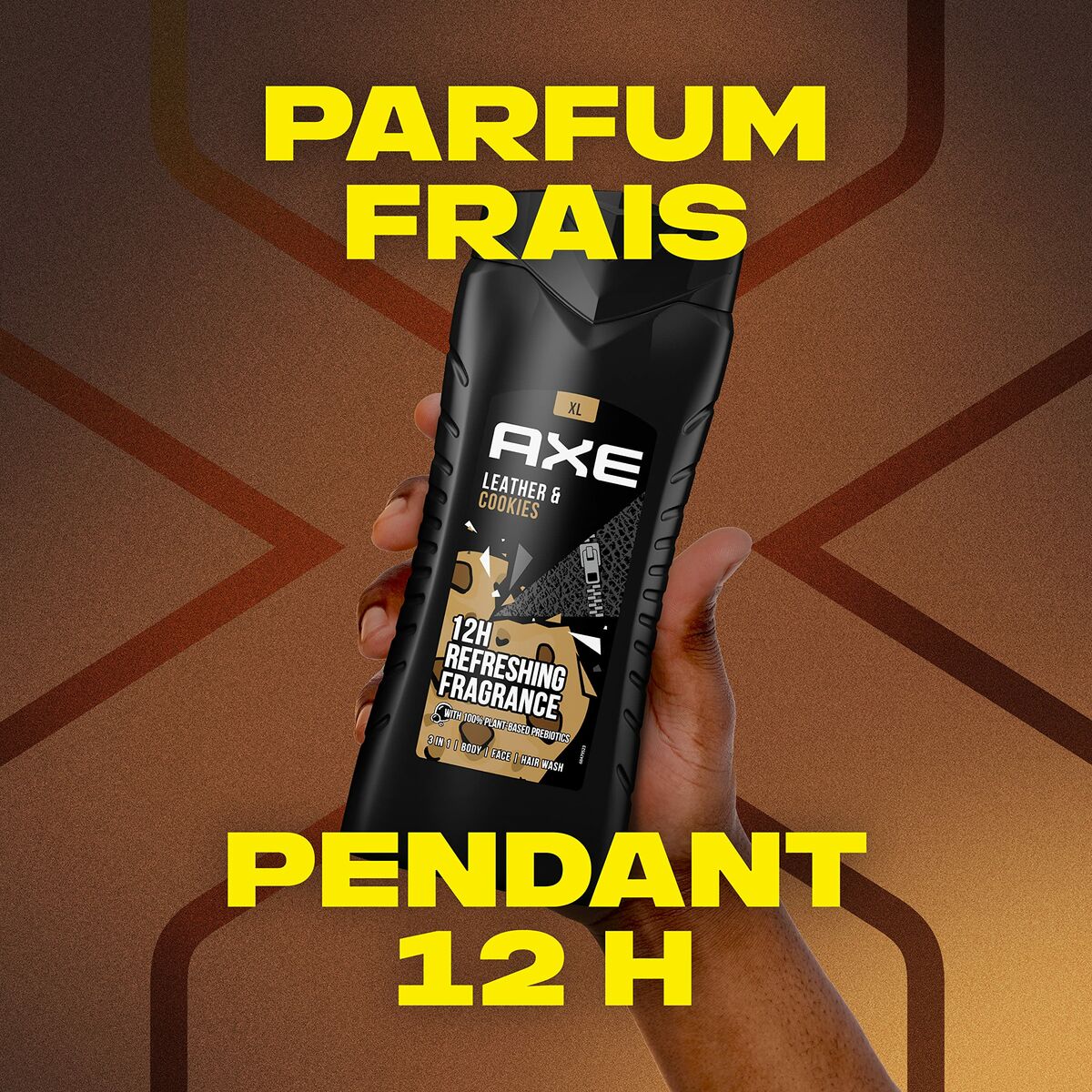 Shower Gel Axe LÆDER & COOKIES 400 ml til mænd hudplejeemballage