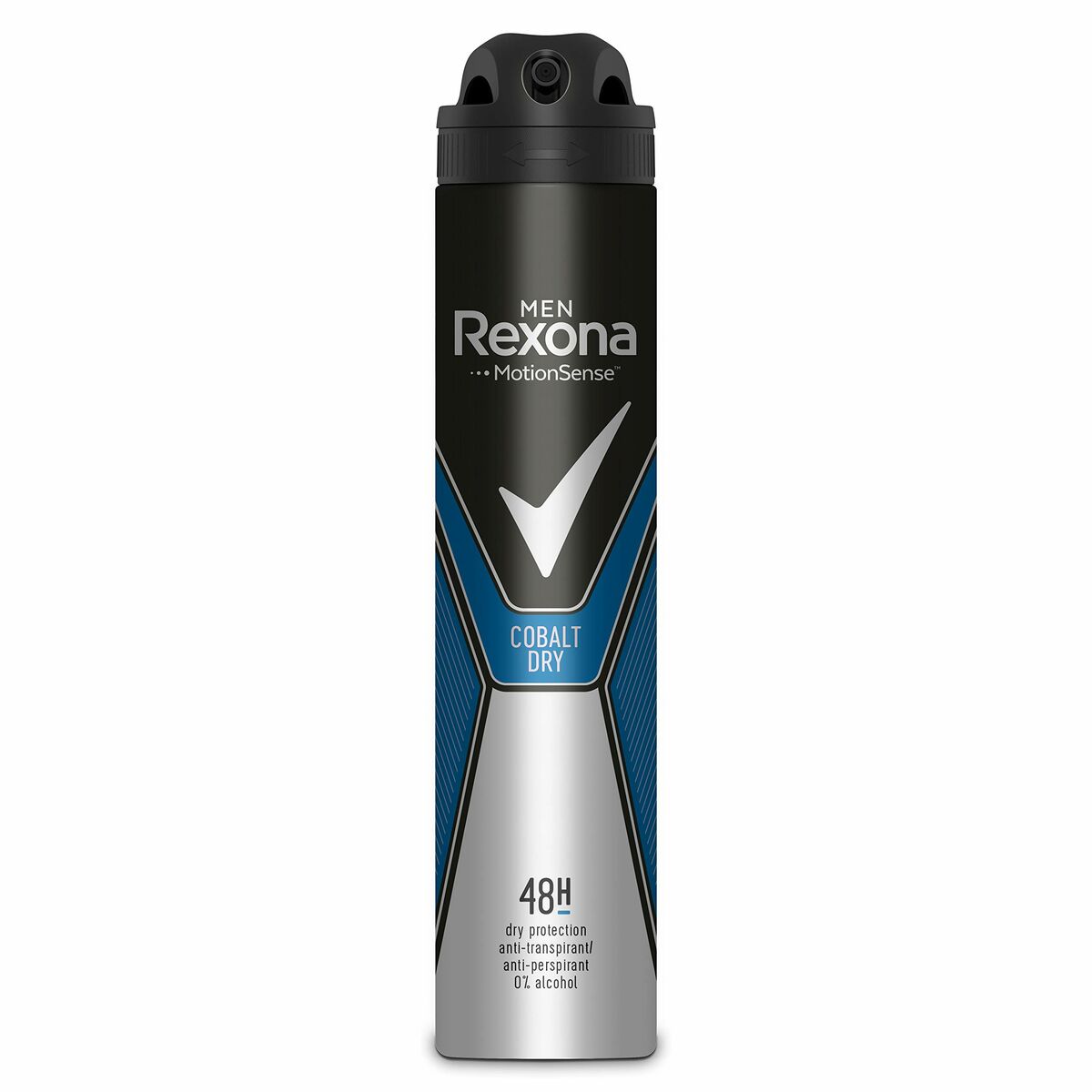 Spray Deodorant Rexona Cobalt Men 200 ml Mænd 48 timer til Mænd produkt emballage