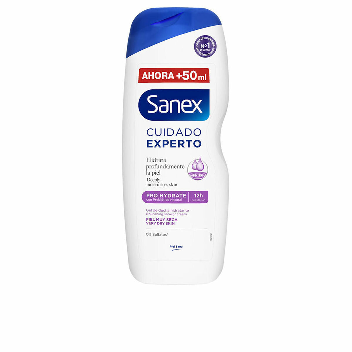 Fugtgivende Shower Gel Sanex Pro Hydrate 600 ml hudplejeemballage