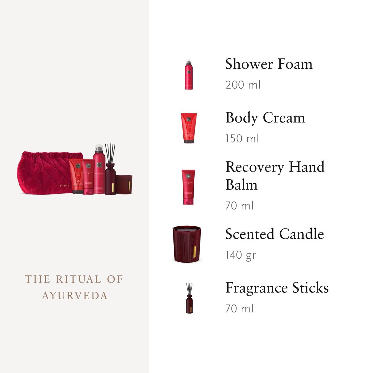 Body Lotion Rituals THE RITUAL OF AYURVEDA 5 Pieces hudplejeemballage