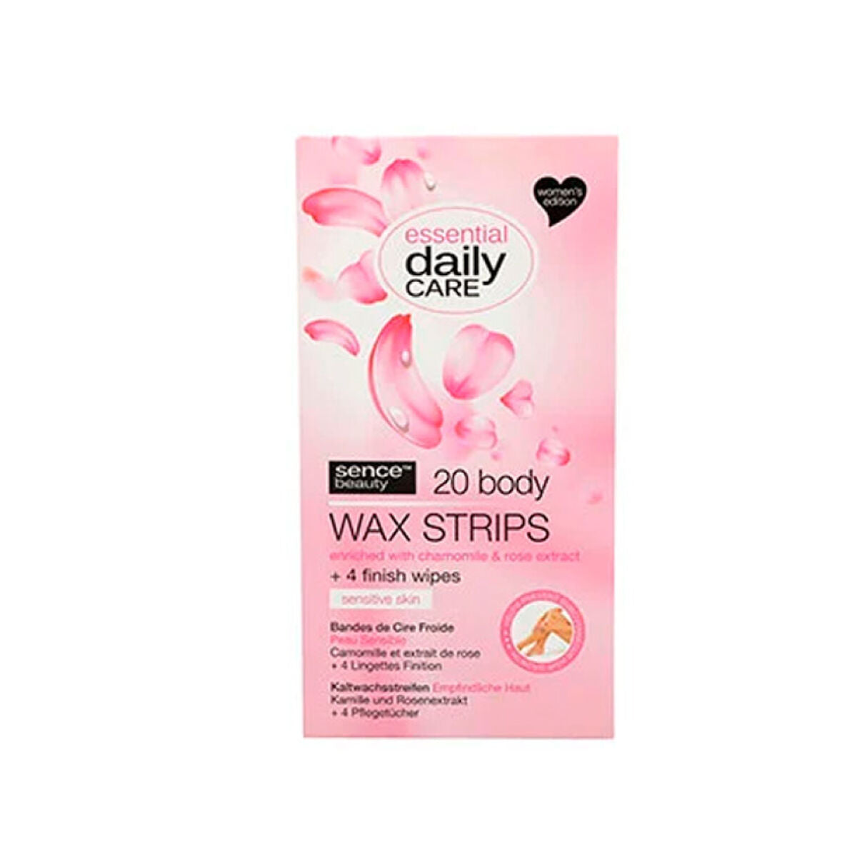 Ansigtshårfjerningsstrimler Sence Sensitiv hud (20 enheder) produktemballage