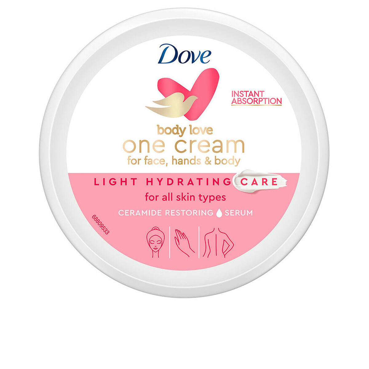 Moisturizing Body Cream Dove Body Love 250 ml til kvinder hudpleje emballage