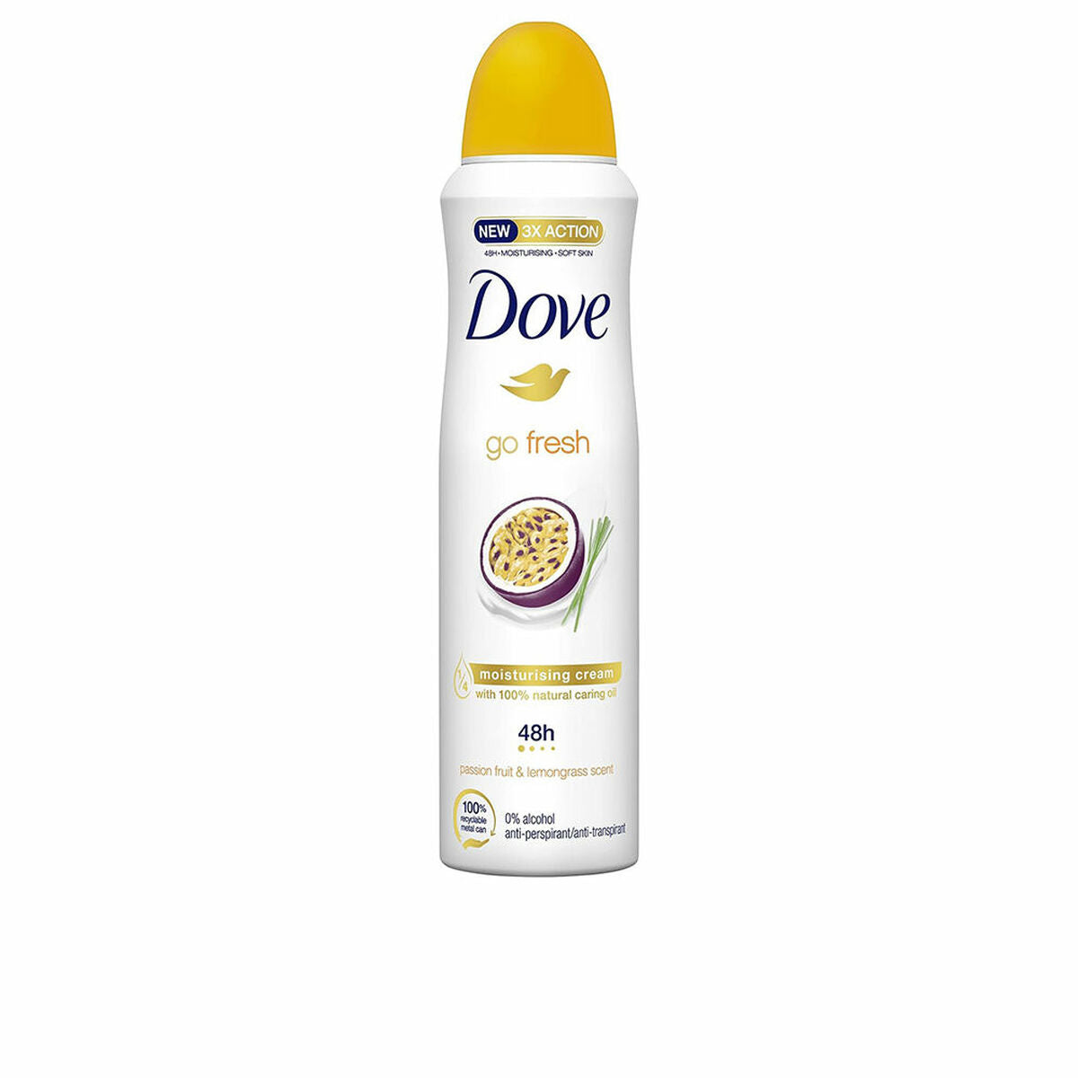 Spray Deodorant Dove Go Fresh Lemon Passion Fruit 200 ml produktemballage