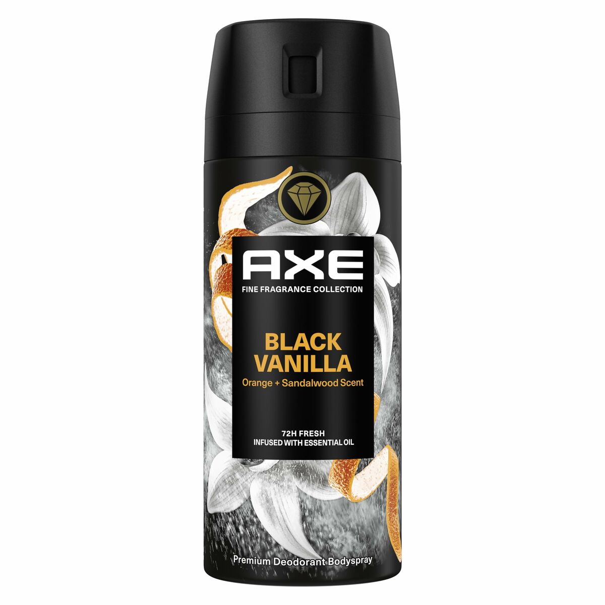 Spray Deodorant Axe BLACK VANILLA 150 ml produktemballage