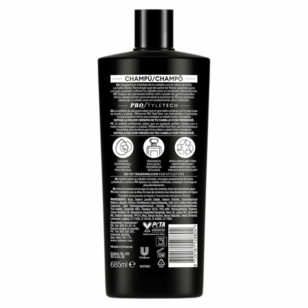 Shampoo Tresemme LAMELLAR SHINE 685 ml shampooflaske