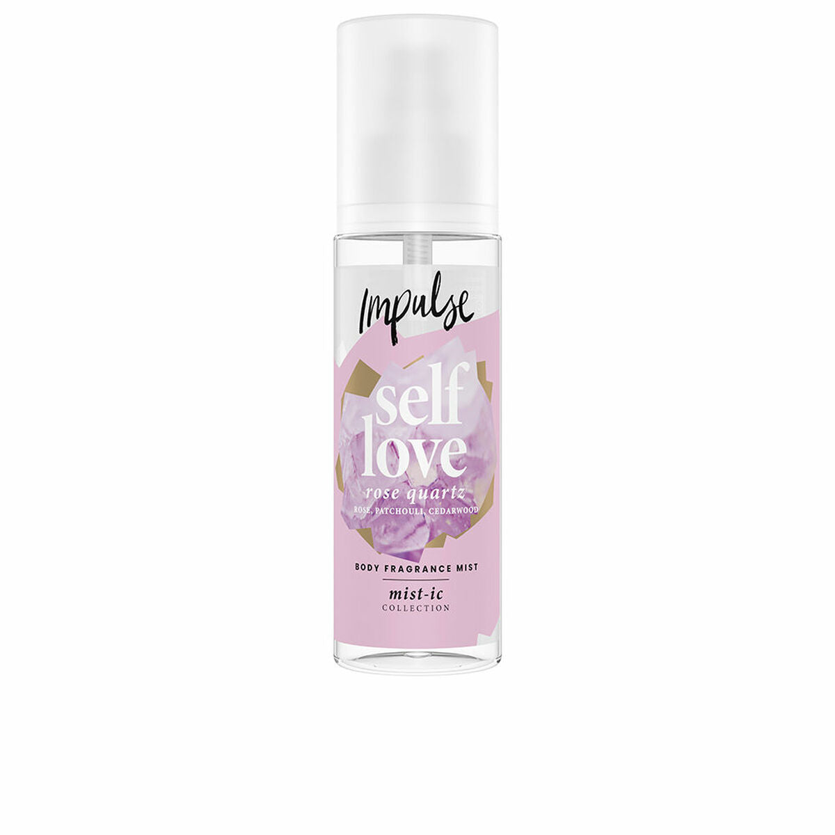 Unisex parfume Impulse SELF LOVE ROSE QUARTZ 150 ml til kvinder produkt emballage